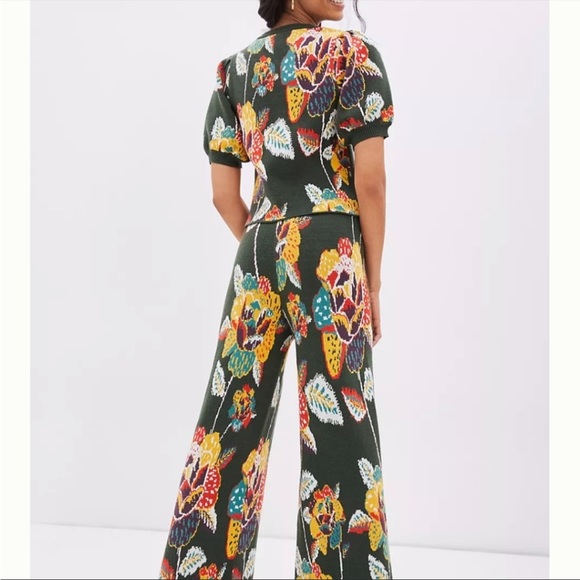 Farm Rio Anthropologie Margarita Floral Sweater Set Sz. XSMALL Petite - Picture 4 of 17